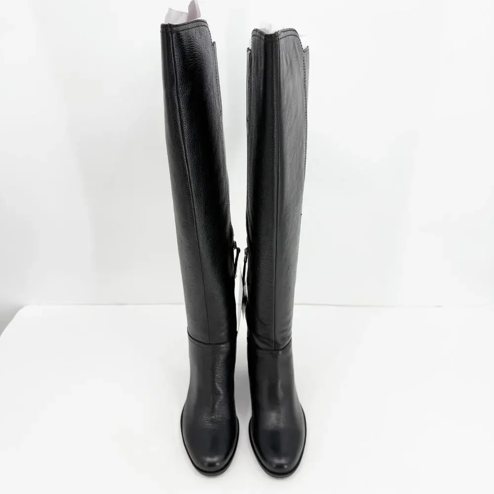 Naturalizer Womens Kyrie Knee High Boots Size 7 M Wide Calf Black Leather NIB